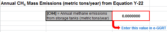 Y-22 Calculation Spreadsheet Result to use in e-GGRT